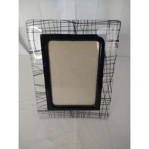 Terragrafics Vintage Conti Art Glass Picture Photo Frame Black Abstract
